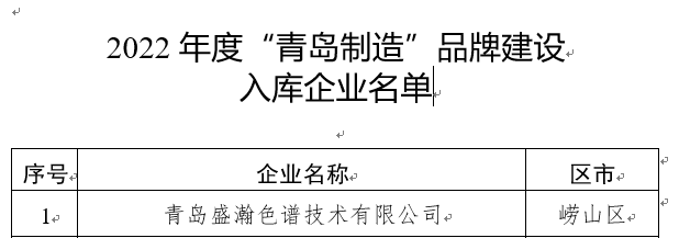 謀篇布局 | 盛瀚上榜2022年度“青島制造”品牌建設(shè)重點企業(yè)名單